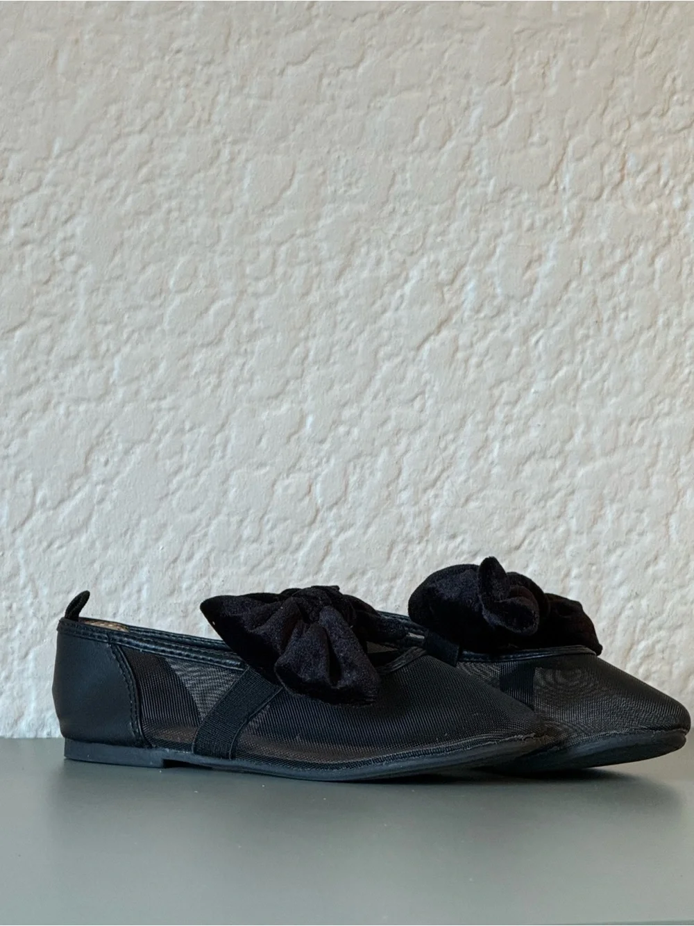 H&M girls velvety bow  ballet mesh flat size 12.5 - Picture 8 of 8